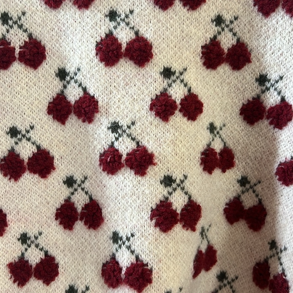 Cherry Pattern Knit Sweater - Picture 4 of 4